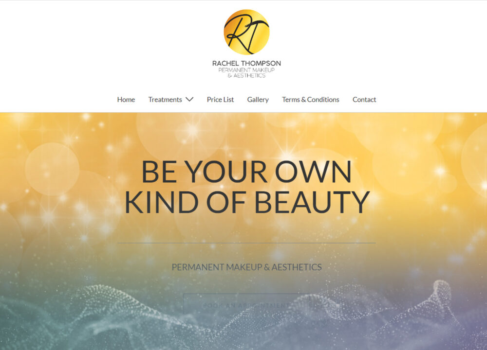 Rachel Thompson Beauty Website in Farsley, Leeds