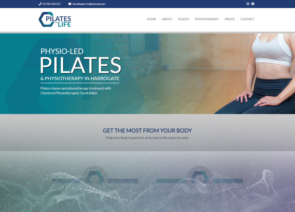 Pilates for Life Website Design in Harrogate