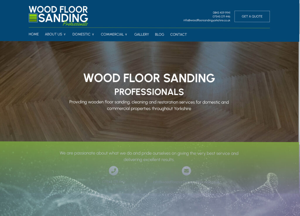 Wood Floor Sanding Professionals Website Design