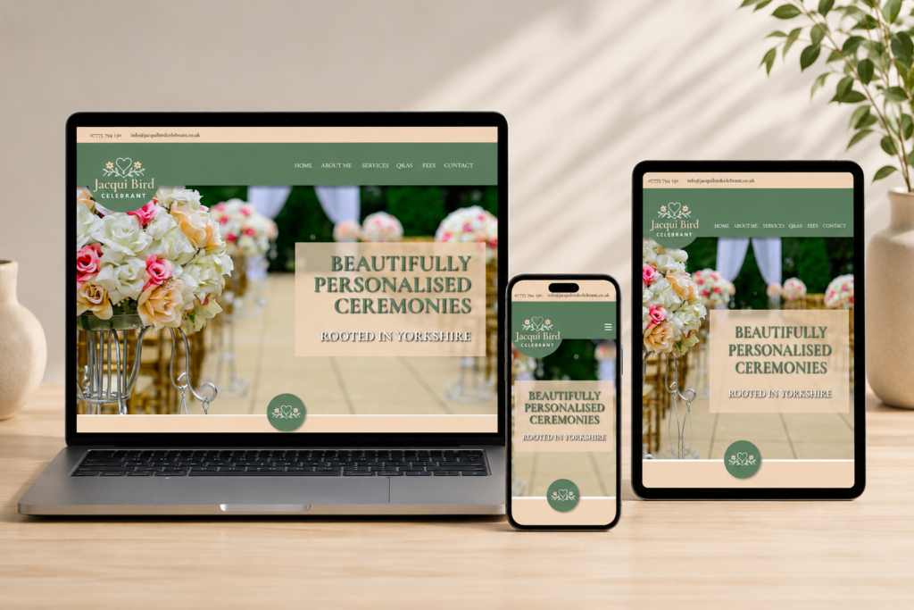 Wedding Celebrant Website Design in York
