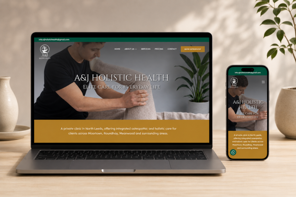 A&J Holistic Health Website Design