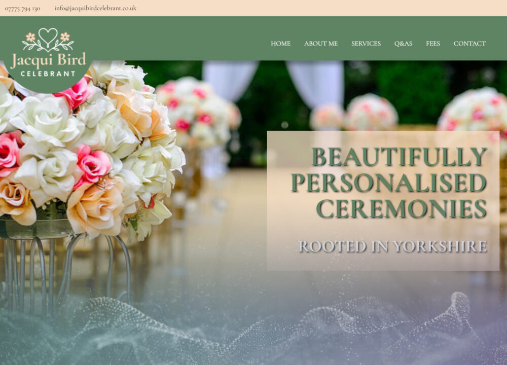 Jacqui Bird Celebrant Website in York